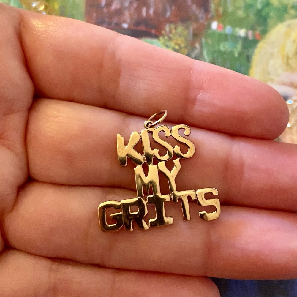 Gold 'Kiss My Grits' Necklace